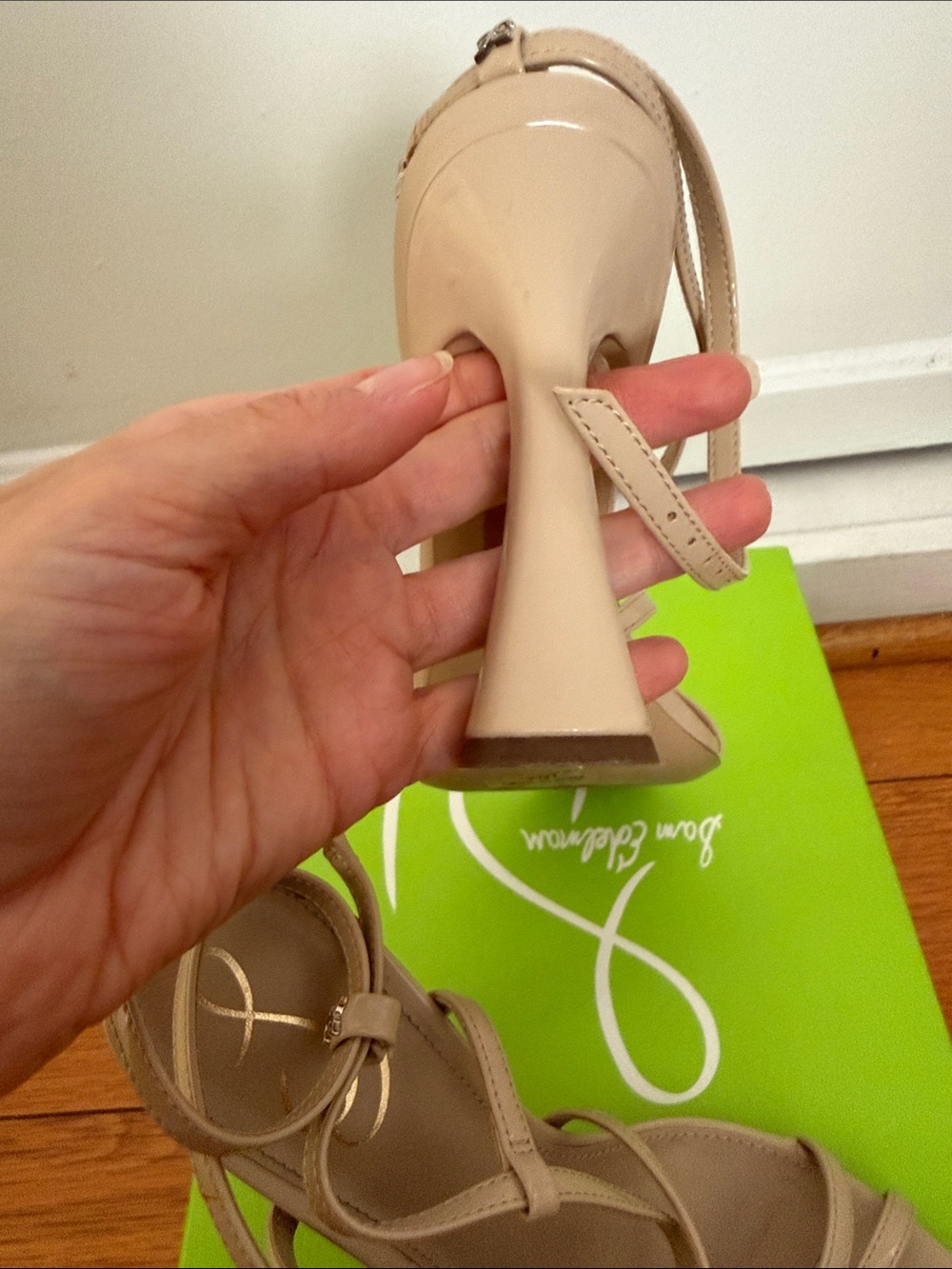 Sam Edelman Beige Strappy Mid Heel Sandals - Picture 5 of 6